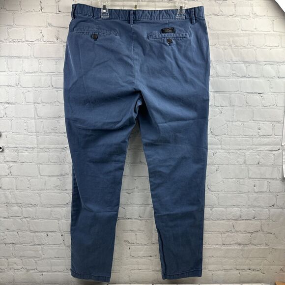 Banana Republic Pants Mens 36X32 (30) Beige & Blue Slim Fit Tapered Fit Stretch - Picture 6 of 16